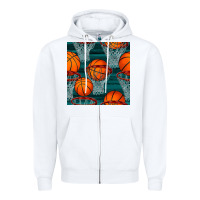 White basketball hoop seamless pattern Zipper Hoodie - BundleAndBundleShop