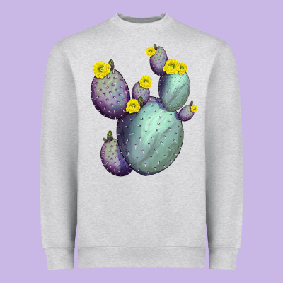 Opunthia Santa Rita Cacti Heavyweight Sweatshirt Designed By Lillyallendesigns
