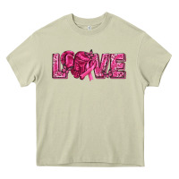Mossy Breast Cancer Love Heavy Core Tee - texasbilliewilder