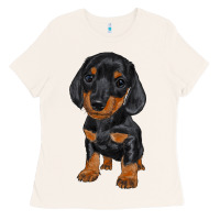 Bone dachshund puppy Ladies Tee - RanaPortraitStore