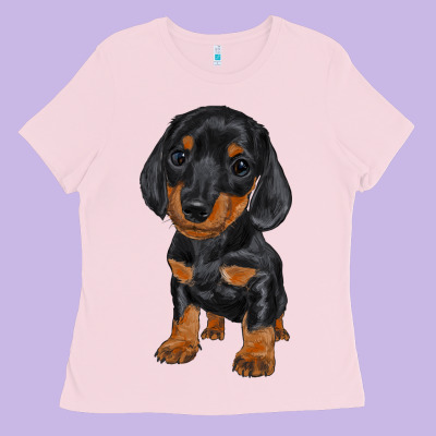 Dachshund Puppy Ladies Tee Designed By Ranaportraitstore