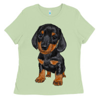 Matcha dachshund puppy Ladies Tee - RanaPortraitStore