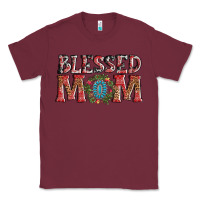 Burgundy blessed mom christmas Classic Tee - AdoDesignShop