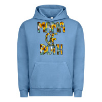 Pigment Pebble Blue Mama of Both Urban Hoodie - CowCowDesign