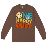 Chestnut one happy dude Long Sleeve Tee - MaliasSmallBusiness