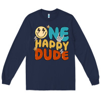 Navy one happy dude Long Sleeve Tee - MaliasSmallBusiness