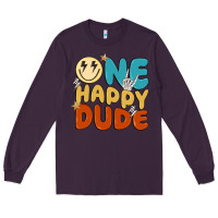Plum one happy dude Long Sleeve Tee - MaliasSmallBusiness