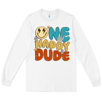 White one happy dude Long Sleeve Tee - MaliasSmallBusiness