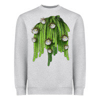 Heather Grey Selenicereus Cactus Heavyweight Sweatshirt - LillyAllenDesigns