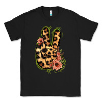 Black Leopard Floral Peace Sign Classic Tee - Jasminsmagicworld