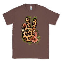 Chestnut Leopard Floral Peace Sign Classic Tee - Jasminsmagicworld