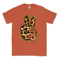 Copper Leopard Floral Peace Sign Classic Tee - Jasminsmagicworld