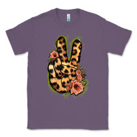 Lavender Leopard Floral Peace Sign Classic Tee - Jasminsmagicworld