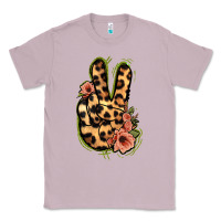 Lilac Leopard Floral Peace Sign Classic Tee - Jasminsmagicworld