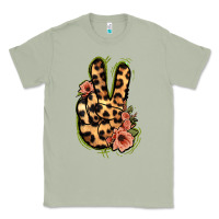 Matcha Leopard Floral Peace Sign Classic Tee - Jasminsmagicworld