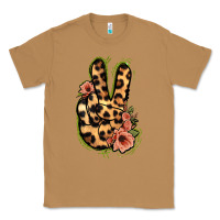 Toasted Coconut Leopard Floral Peace Sign Classic Tee - Jasminsmagicworld