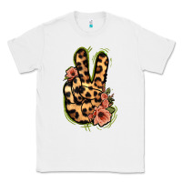 White Leopard Floral Peace Sign Classic Tee - Jasminsmagicworld
