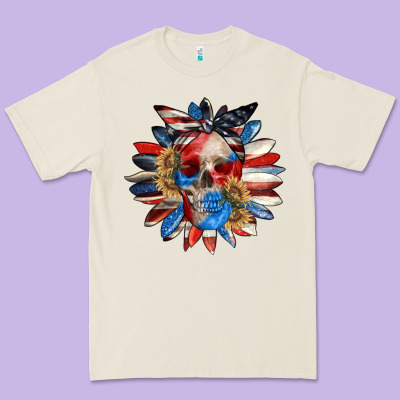 4th Of July Sunflower Skull 4th Of July Premium Tee Designed By Cowgirlartshop
