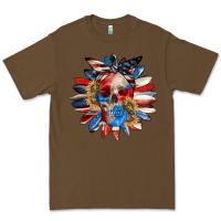 Cacao 4th of July sunflower skull 4th of july Premium Tee - CowGirlArtShop