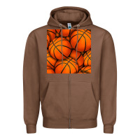 Chestnut basketball seamless pattern Zipper Hoodie - BundleAndBundleShop