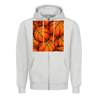 Dove Grey basketball seamless pattern Zipper Hoodie - BundleAndBundleShop