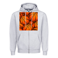 Heather Grey basketball seamless pattern Zipper Hoodie - BundleAndBundleShop