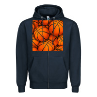 Navy basketball seamless pattern Zipper Hoodie - BundleAndBundleShop