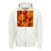 Basketball Seamless Pattern Zipper Hoodie | Teevron