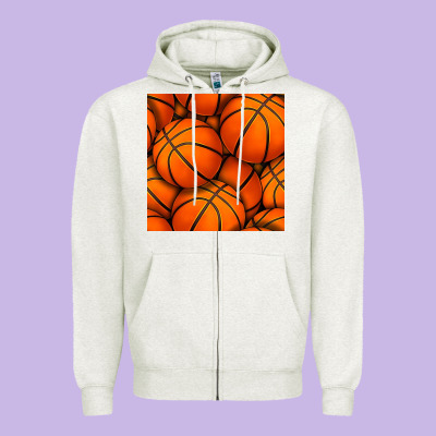 Basketball Seamless Pattern Zipper Hoodie Designed By Bundleandbundleshop