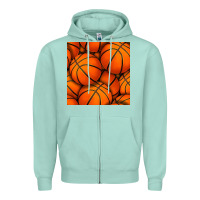 Seafoam basketball seamless pattern Zipper Hoodie - BundleAndBundleShop