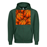 Sports Green basketball seamless pattern Zipper Hoodie - BundleAndBundleShop