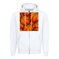 White basketball seamless pattern Zipper Hoodie - BundleAndBundleShop