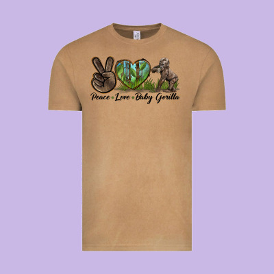 Peace Love Baby Gorilla Vintage Tee Designed By Lillyallendesigns