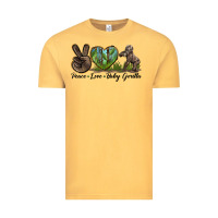Vintage Mustard Peace Love Baby Gorilla Vintage Tee - LillyAllenDesigns