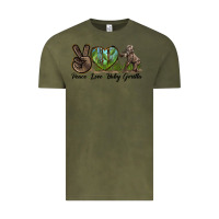 Vintage Olive Peace Love Baby Gorilla Vintage Tee - LillyAllenDesigns