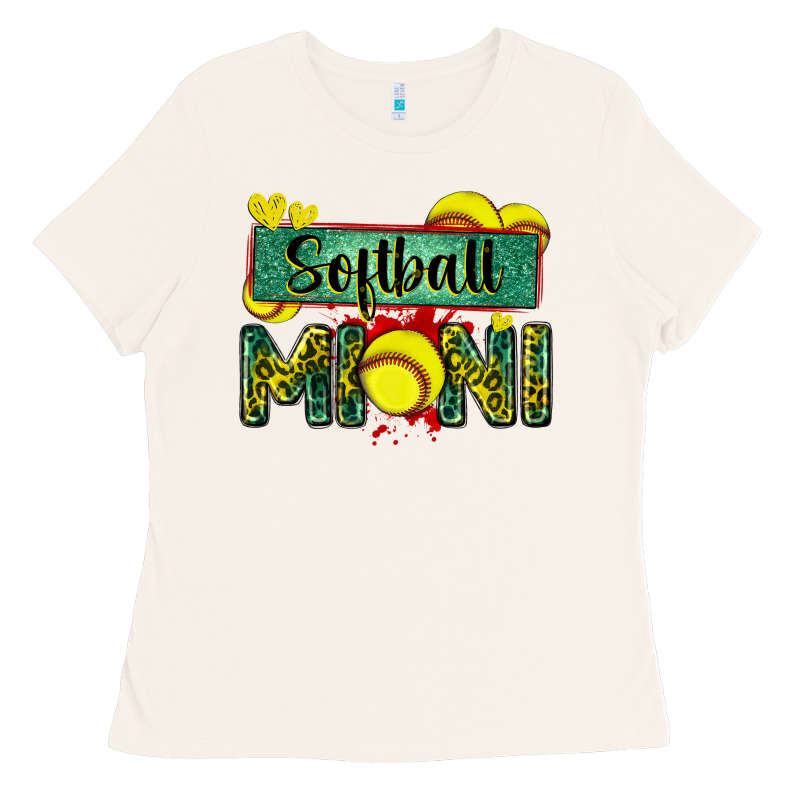 Softball Mini With Leopard Ladies Tee by Zillion Design Studio | Teevron