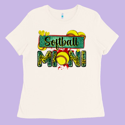 Softball Mini With Leopard Ladies Tee Designed By Zillion Design Studio