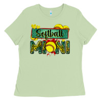 Matcha softball mini with leopard Ladies Tee - Zillion Design Studio