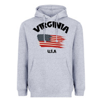 Heather Grey VIRGINIA U.S.A Heavyweight Hoodie - Bettercallsaul