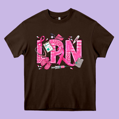 Breast Cancer Lpn Licensed Practical Nurse Heavy Core Tee Designed By Texasbilliewilder