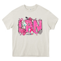 Cream Breast Cancer LPN Licensed Practical Nurse Heavy Core Tee - texasbilliewilder