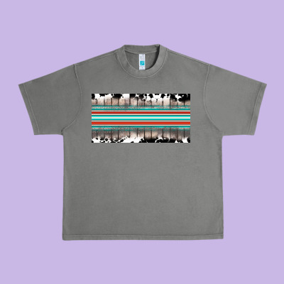 Western Cowhide Serape Sunflower Mama License Plate Urban Heavy Tee Designed By Barkaloodesign