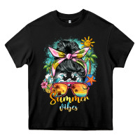 Black summer vibes messy bun Heavy Core Tee - BarkalooDesign
