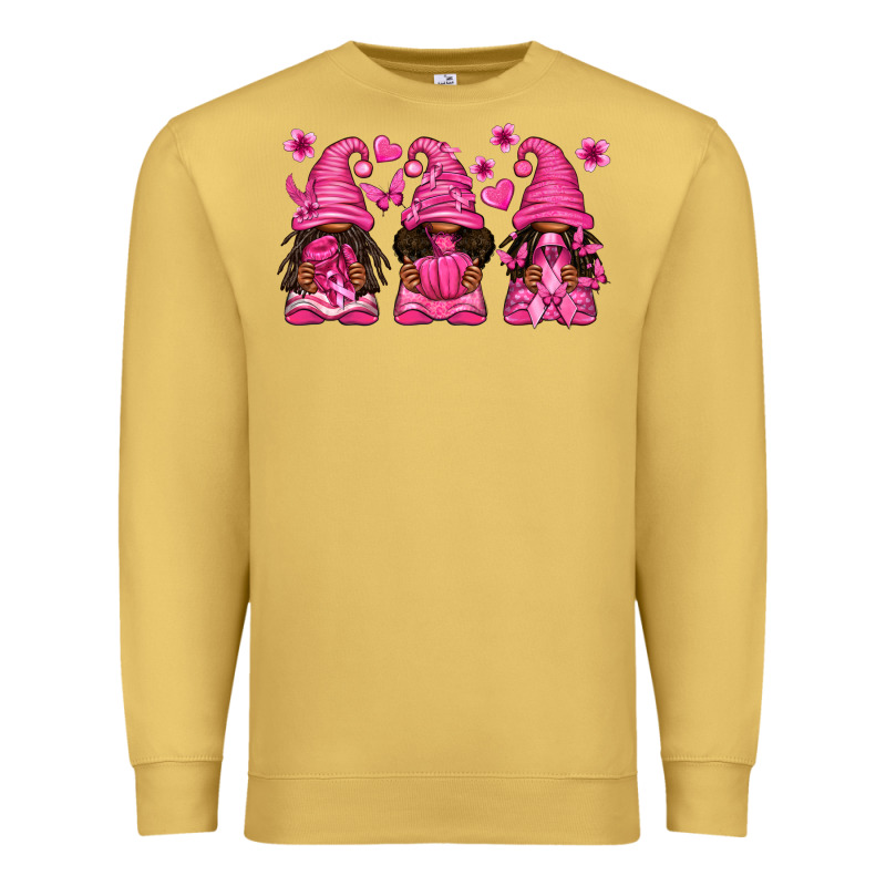Breast Cancer Afro Gnomies Premium Sweatshirt by texasbilliewilder | Teevron