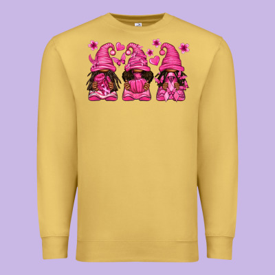 Breast Cancer Afro Gnomies Premium Sweatshirt Designed By Texasbilliewilder