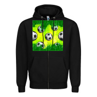 Black soccer balls with field  and tactics seamless pattern Zipper Hoodie - BundleAndBundleShop