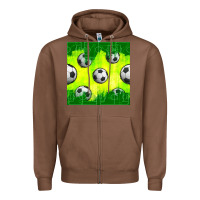 Chestnut soccer balls with field  and tactics seamless pattern Zipper Hoodie - BundleAndBundleShop