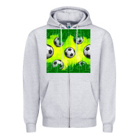 Heather Grey soccer balls with field  and tactics seamless pattern Zipper Hoodie - BundleAndBundleShop