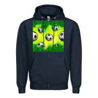 Navy soccer balls with field  and tactics seamless pattern Zipper Hoodie - BundleAndBundleShop