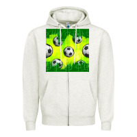Oatmeal Heather soccer balls with field  and tactics seamless pattern Zipper Hoodie - BundleAndBundleShop